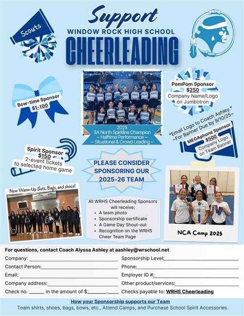 WRHS Cheer Sponsorship